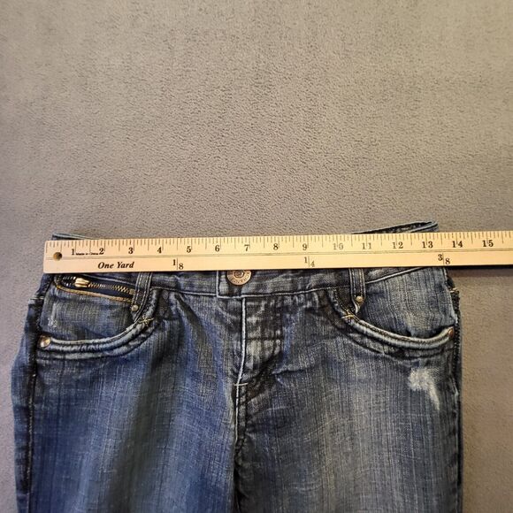 A/X Armani Exchange Womens Size 2 Short Blue Jeans Distressed Stretch Denim - Picture 8 of 11